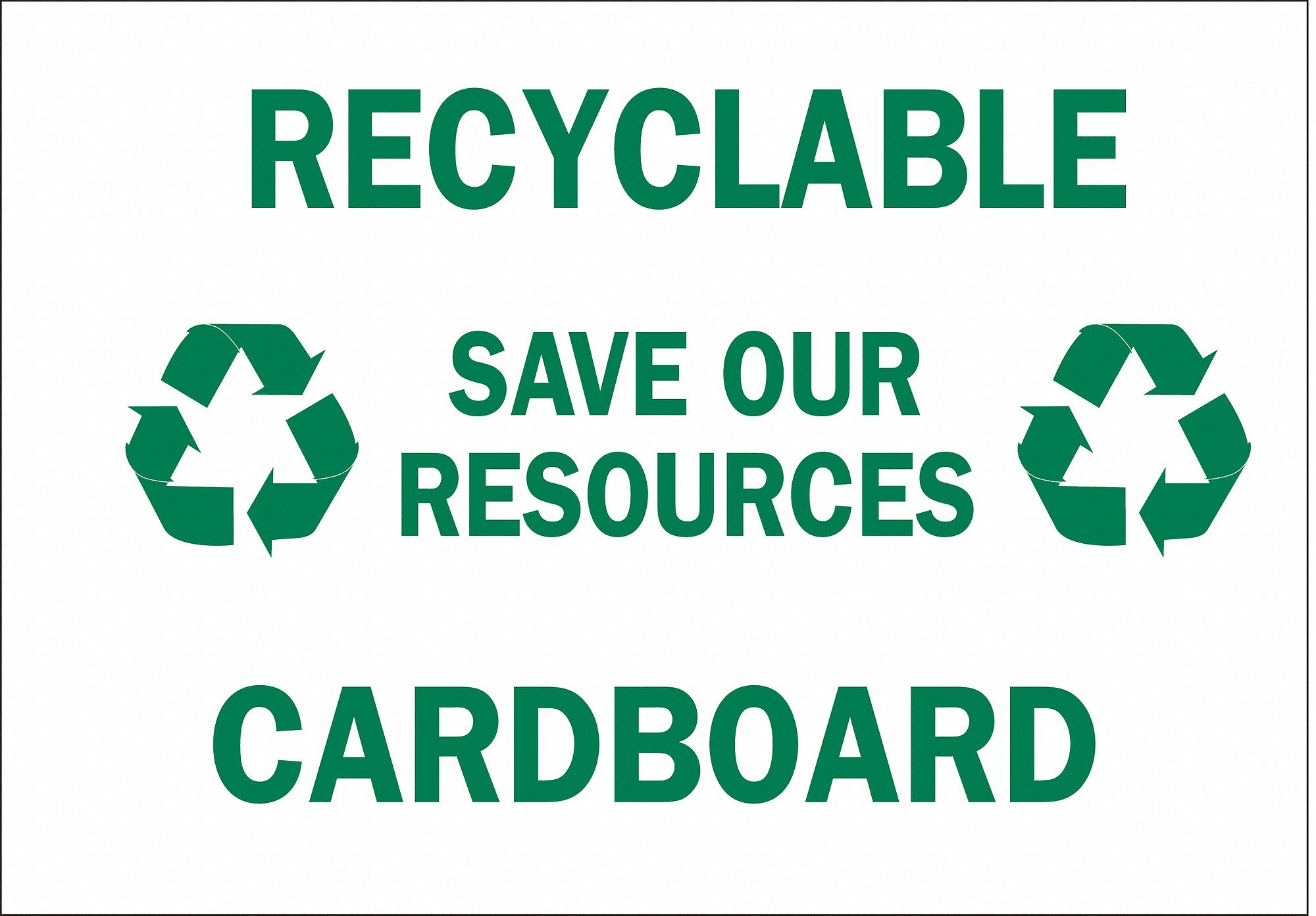 RECYCLING SIGN, POLYESTER, 12 IN WIDTH, 12 IN HEIGHT, WHITE, ADHESIVE SURFACE