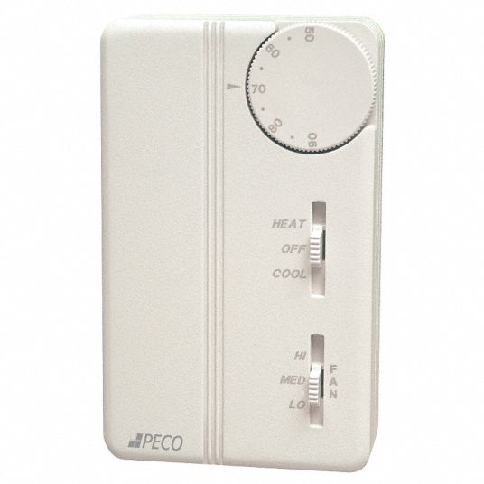 PECO Fan Coil Thermostat, Analog, Electronic, Thermostat Control Range