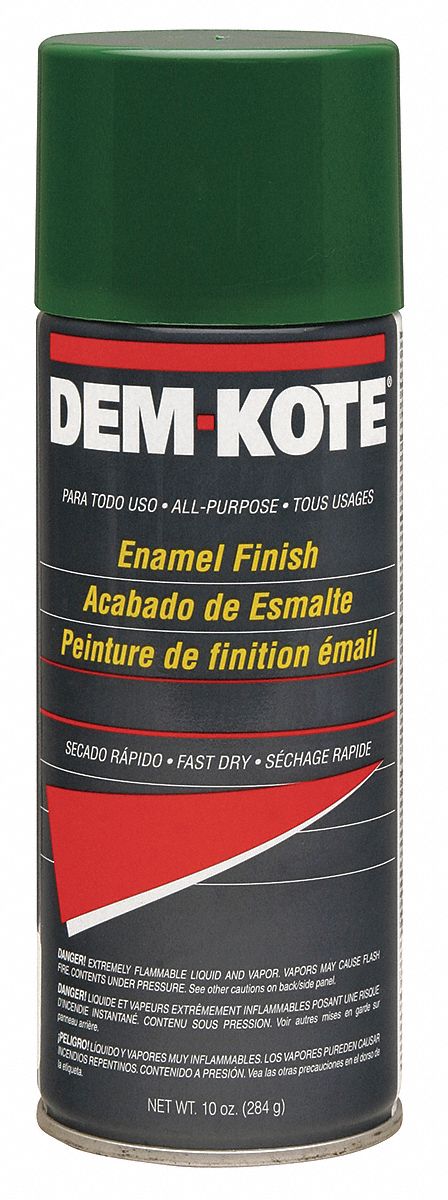 Dem-Kote Spray Paint in Gloss Green (Matches John Deere) for Concrete, Masonry, Metal, Wood, 10 oz