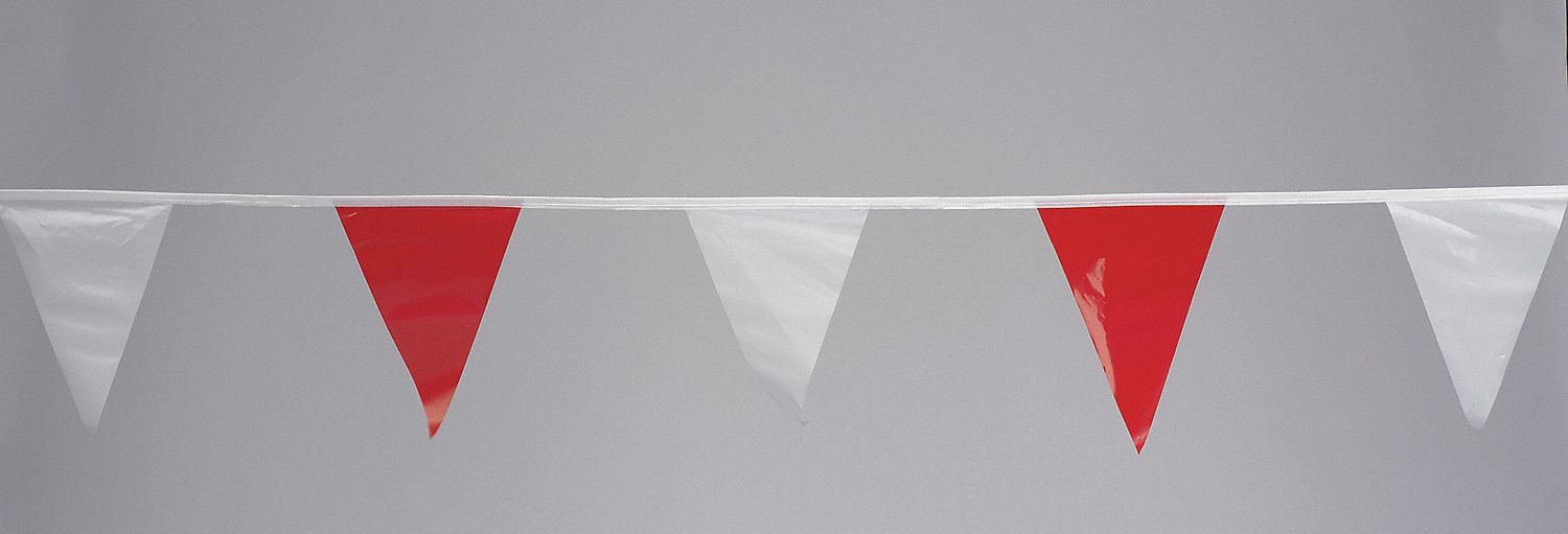 PENNANTS,VINYL,RED/WHITE,60 FT.