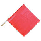 HANDHELD WARNING/TRAFFIC FLAG, 24 IN WOOD DOWEL, BLANK, RED, 18 X 24 IN
