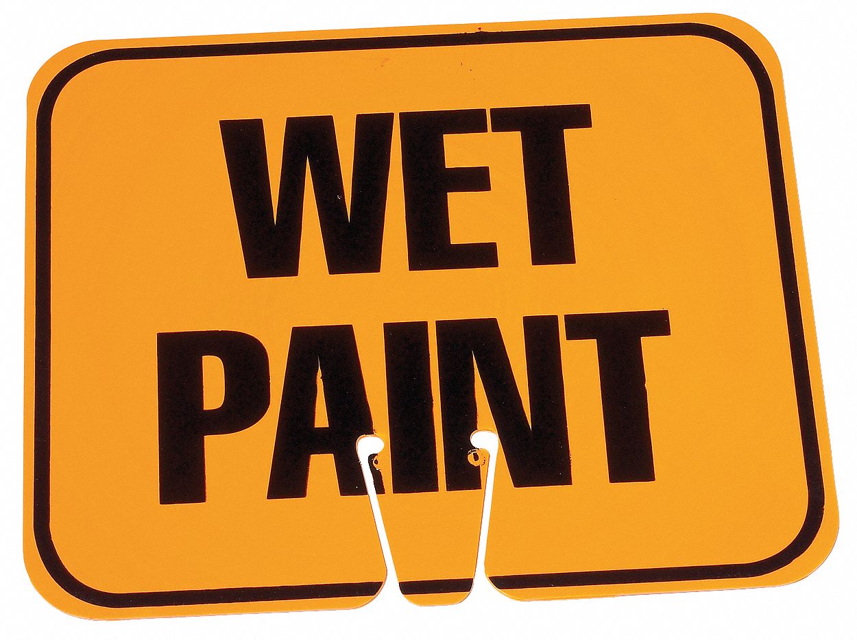 PANNEAU DE CÔNE DE SIGNALISATION, PLASTIQUE, 10½PO, ORANGE/NOIR, PEINTURE FRAÎCHE