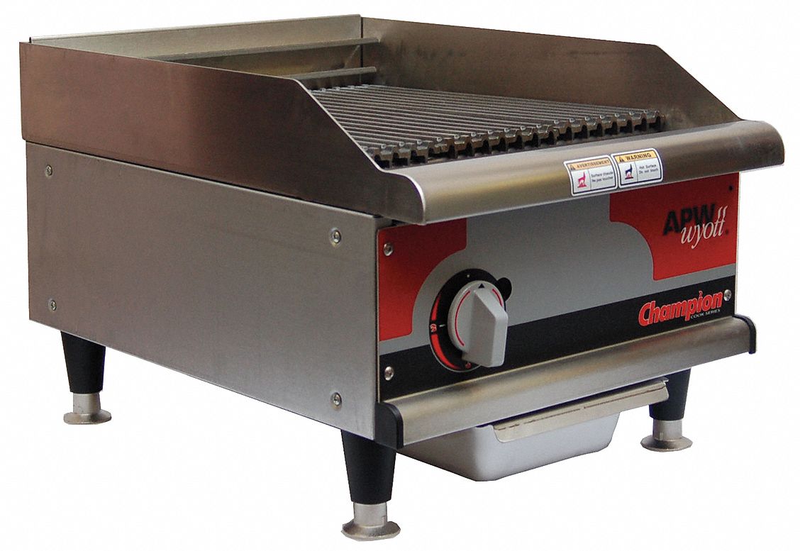 Manual Gas Griddle: Gas, 1 Burners, 17 1/2 in Cooking Surface Wd, 19 1/2 in Cooking Surface Dp