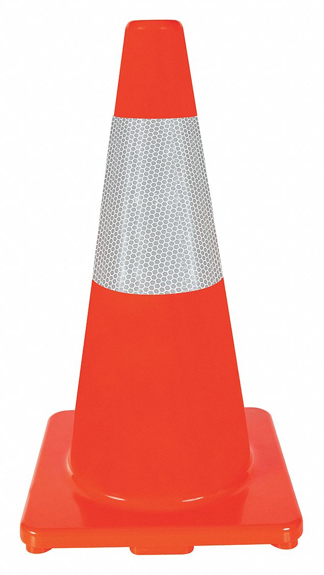 CÔNE DE SIGNALISATION, JOUR OU ROUTE À BASSE VITESSE, RÉFLÉCHISSANT, 18PO, ORANGE, STANDARD