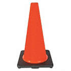 TRAFFIC CONE, DAY OR LOW-SPEED ROADWAY, NON-REFLECTIVE, ORANGE/BLACK BASE, 18 IN