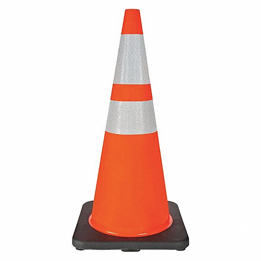 LMH Detail Part TRAFFIC CONE Cones 28" Ht 15" Base ORANGE Safety 12 PC HO-Scale 