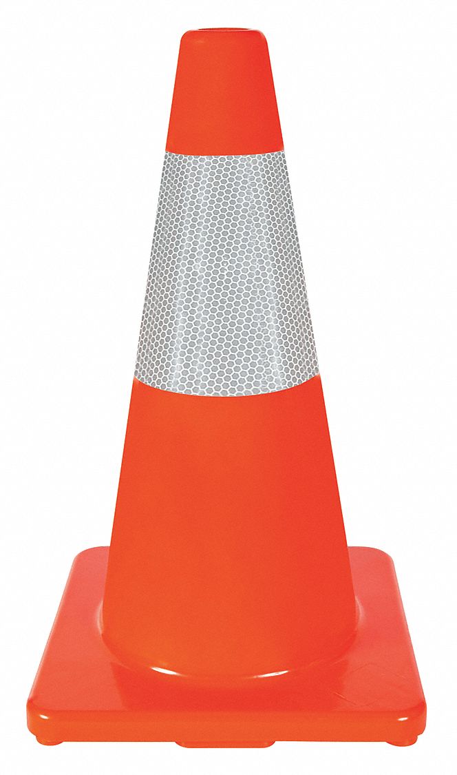 CÔNE DE SIGNALISATION, JOUR OU ROUTE À BASSE VITESSE, RÉFLÉCHISSANT, 18PO, ORANGE, STANDARD