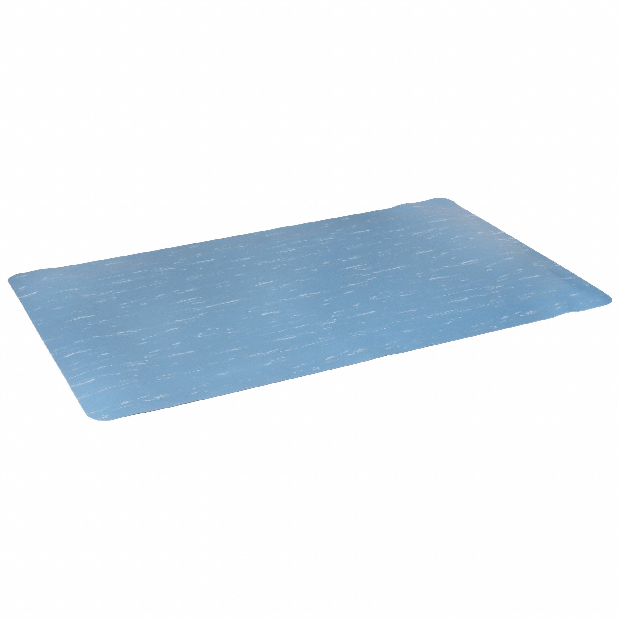 ANTIFATIGUE MAT, MARBLE, 3 X 5 FT, ½ IN THICK, BLUE, VINYL/PVC FOAM, BEVELED EDGE