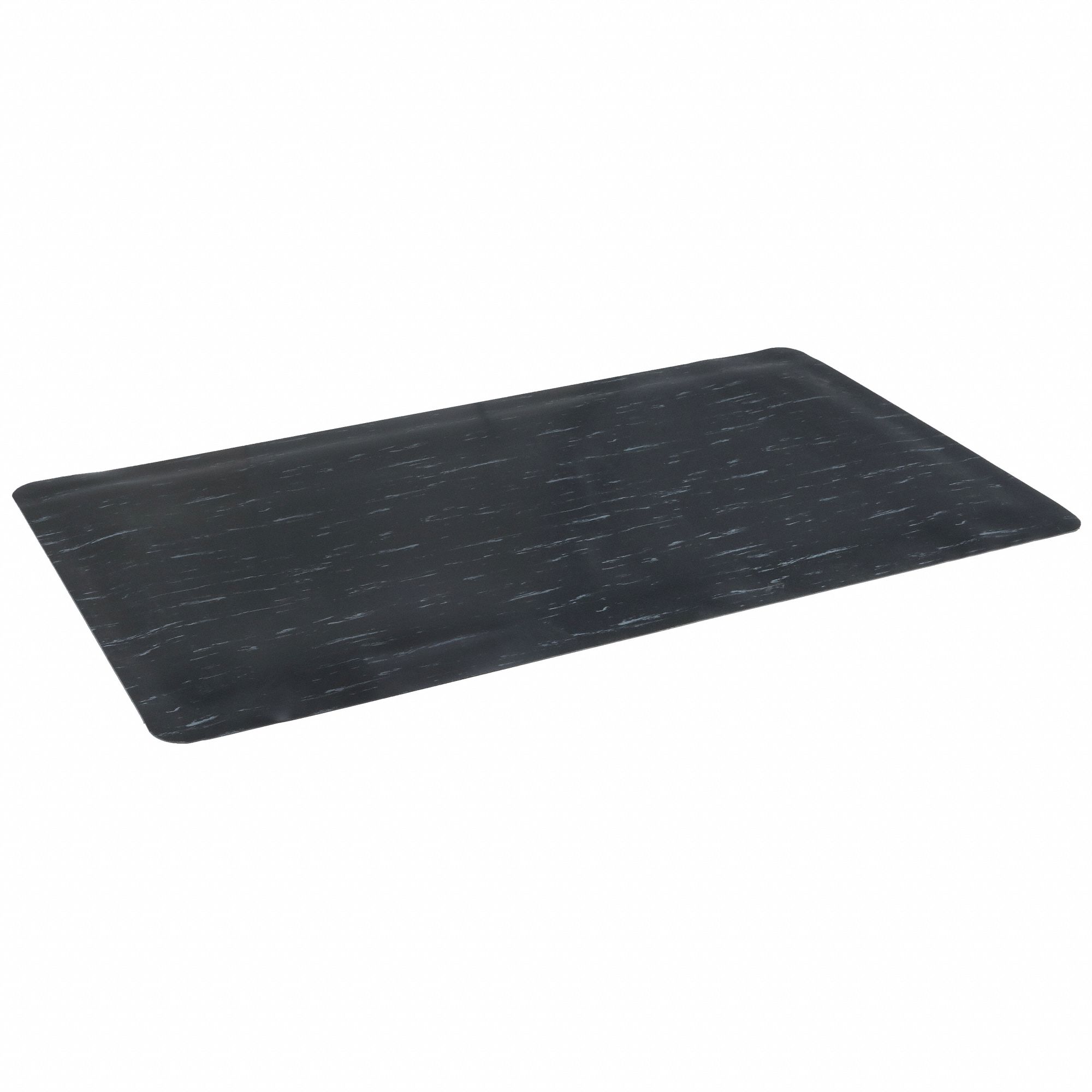 ANTIFATIGUE MAT, MARBLE, 3 X 5 FT, ½ IN THICK, BLACK, VINYL/PVC FOAM, BEVELED EDGE