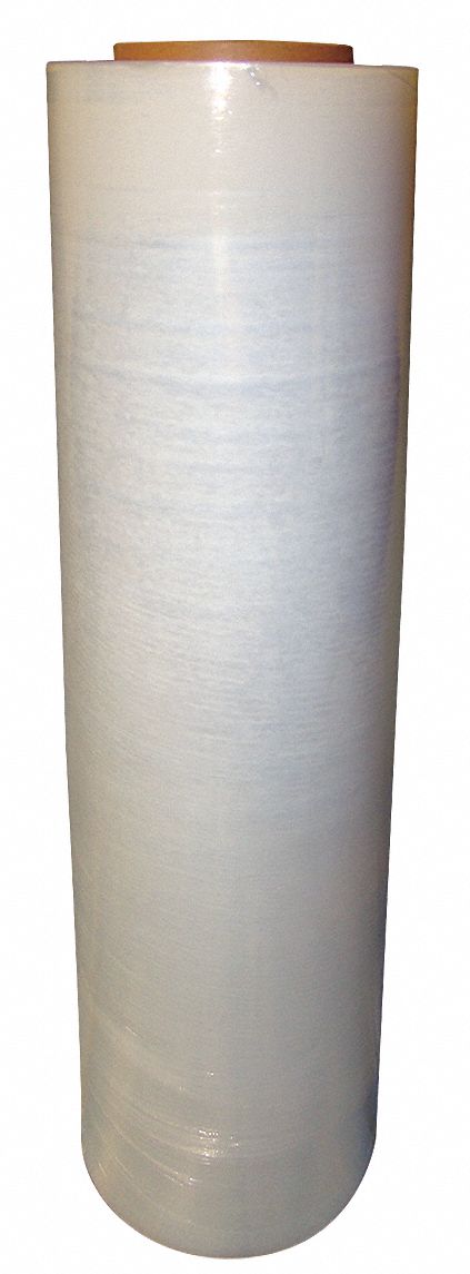 Stretch Wrap: 90 ga Gauge, 18 in Overall Wd, 1,500 ft Overall Lg, Clear, Cast Stretch Wrap, Std Duty