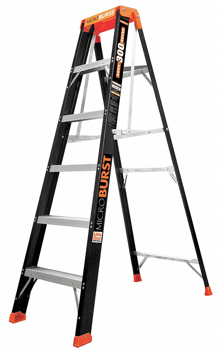 LITTLE GIANT, 6 ft Ladder Ht, 5 Steps, Stepladder 6FJN315705001