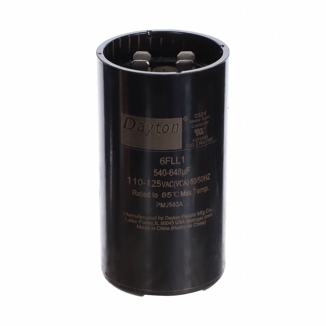 MOTOR START CAPACITOR, 540-648 MFD, ROUND