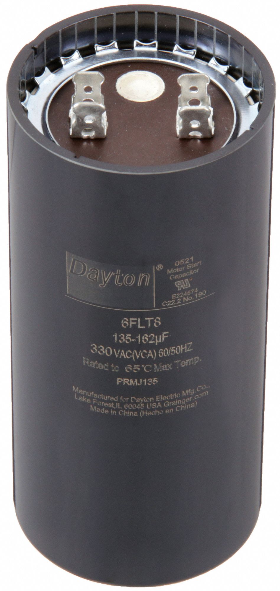 DAYTON, Round, 4 3/8 in Case Ht, Motor Start Capacitor - 6FLT8