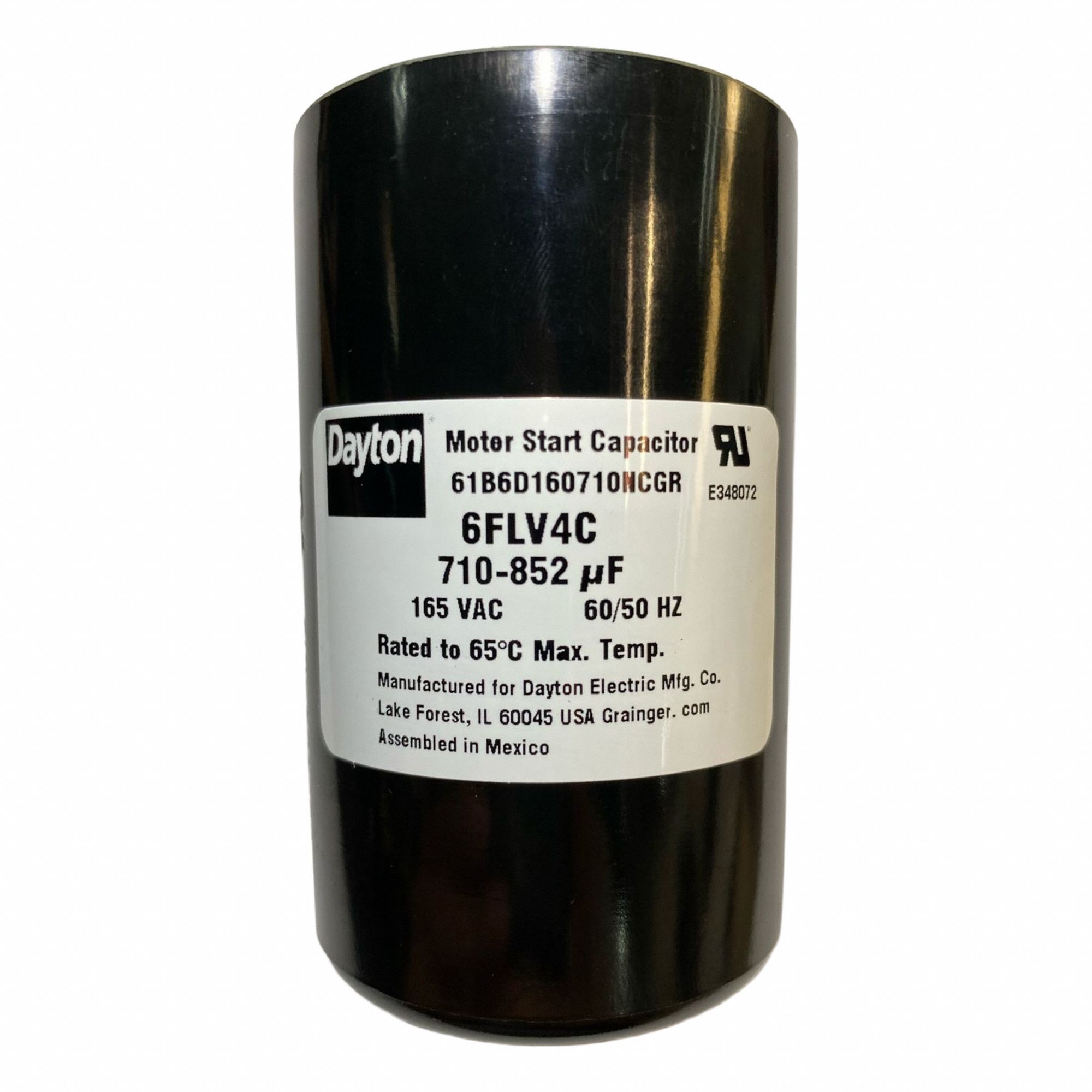 DAYTON, Round, 3 3/8 in Case Ht, Motor Start Capacitor - 6FLV4