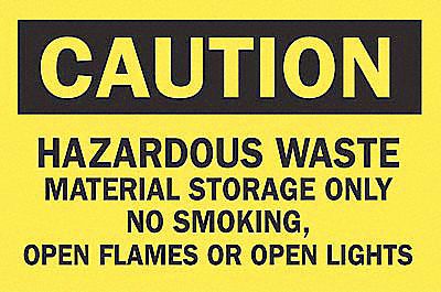 Caution Sign, Haz. Waste, 10x14, Blk/Ylw