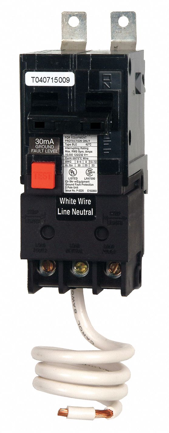 Miniature Circuit Breaker: 50 A Amps, 120/240V AC, 2 Poles, Ground Fault Equipment Protection