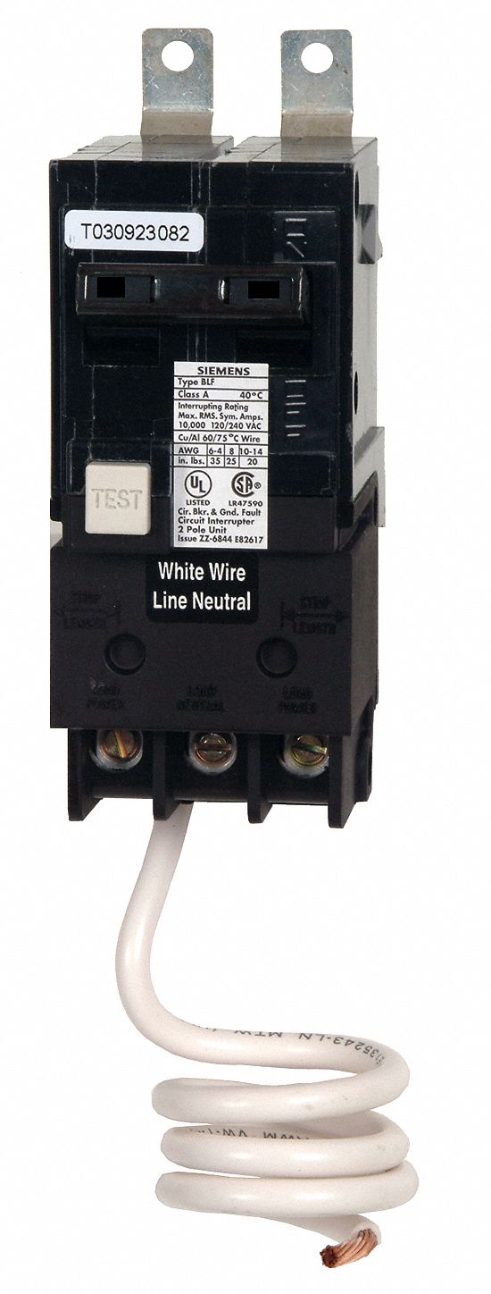 Miniature Circuit Breaker: 60 A Amps, 120/240V AC, 2 Poles, Ground Fault Circuit Interrupter