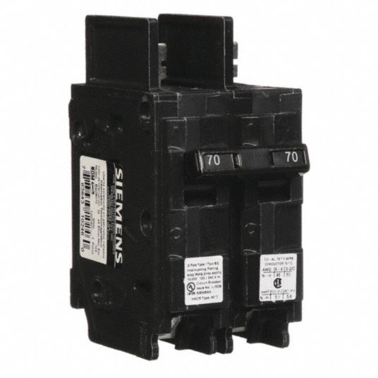 70 A Amps, 120/240V AC, Miniature Circuit Breaker - 6FMK5|BQ2B070 ...