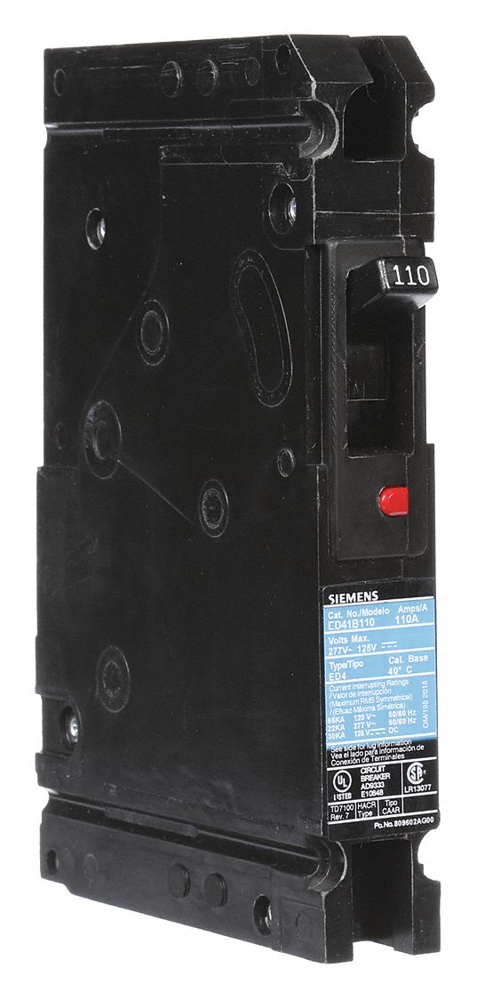 SIEMENS, 110 A Amps, 22kA at 277V AC, Molded Case Circuit Breaker