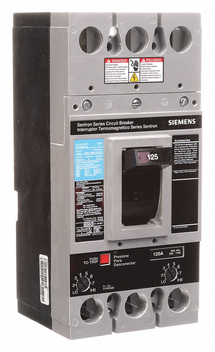 Molded Case Circuit Breaker: 125 A Amps, 22kA at 600V AC, Fixed, Lug, ABC, Std