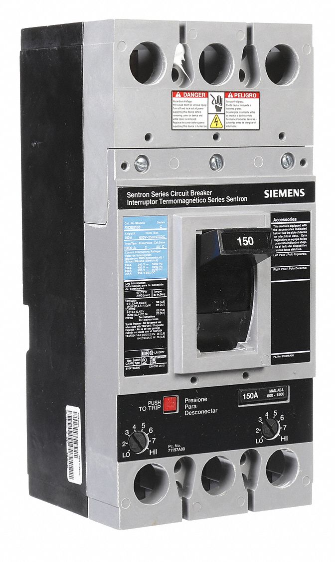 Molded Case Circuit Breaker: 150 A Amps, 22kA at 600V AC, Fixed, Lug, ABC