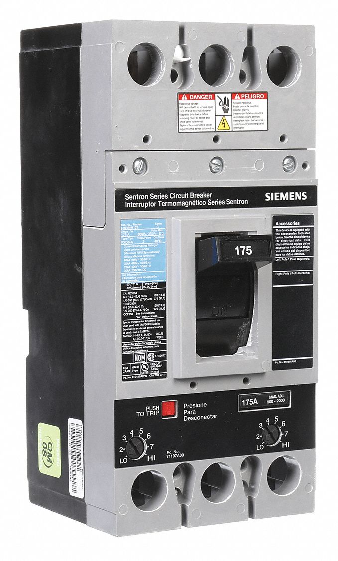 Molded Case Circuit Breaker: 175 A Amps, 22kA at 600V AC, Fixed, Lug, ABC, Std