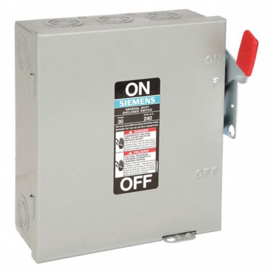 Safety Switch, Fusible, General, 240V AC Voltage, 3 Phase, 3 hp @ 240V ...