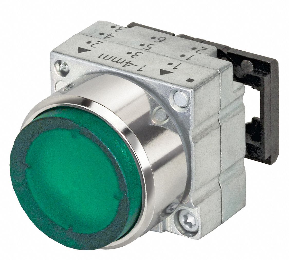 Siemens 22 mm mounting size metallic extended push button 6fnn2