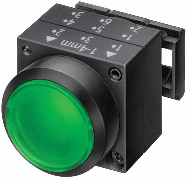 SIEMENS Illuminated Push Button Operator, 22mm, Momentary, Flush Button
