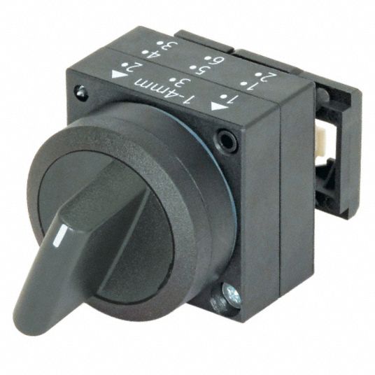 SIEMENS, 22 mm Panel Mount Size, 3 Positions, Long-Handled Selector ...