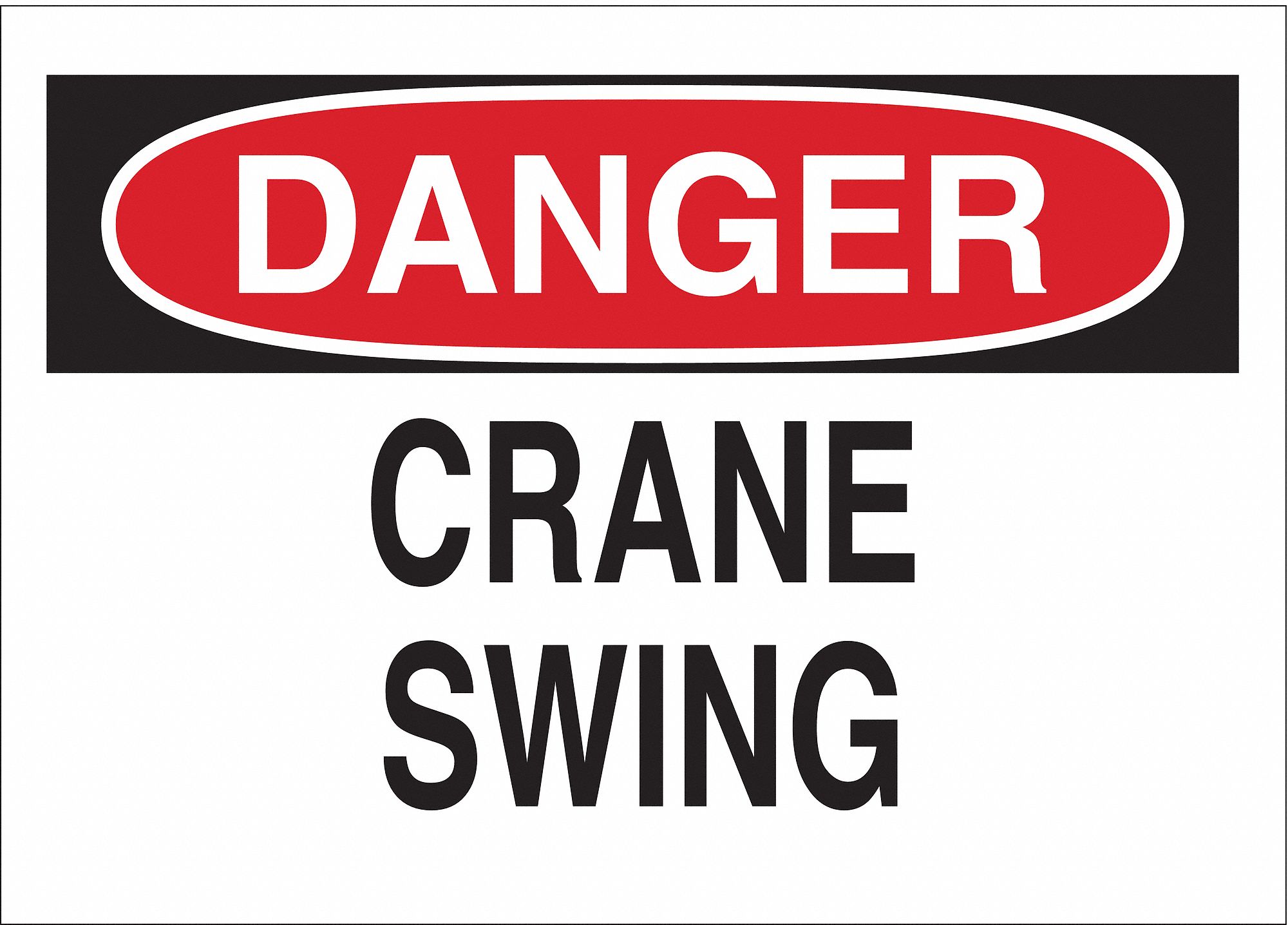 DANGER SIGN, POLYESTER, 10 IN WIDTH, 7 IN HEIGHT, WHITE, ADHESIVE SURFACE