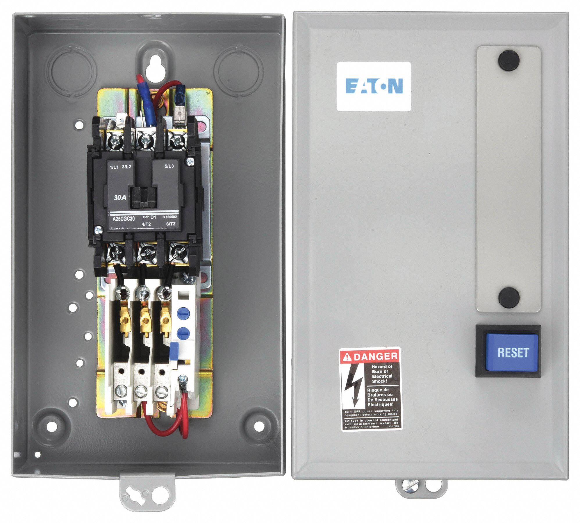 Definite Purpose Magnetic Motor Starter: Non-Reversing, 3 Poles, 30 A, 480V AC Coil, Thermal