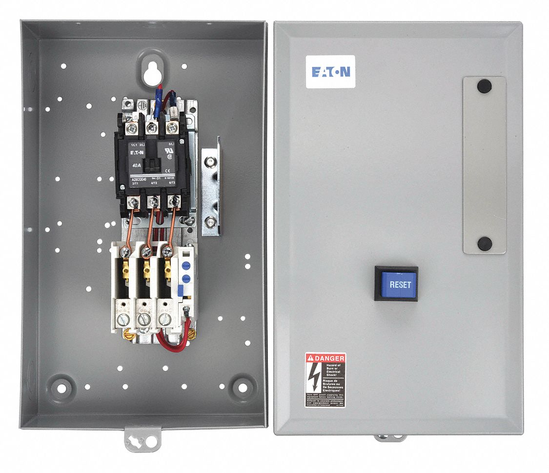 Definite Purpose Magnetic Motor Starter: Non-Reversing, 3 Poles, 40 A, 480V AC Coil, Thermal