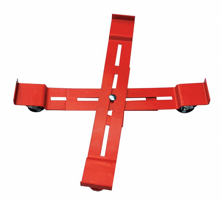 ADJUSTABLE CROSS-BRACE DRUM DOLLY, 1,200 LB LOAD CAPACITY, X-SHAPE, 4 SWIVEL
