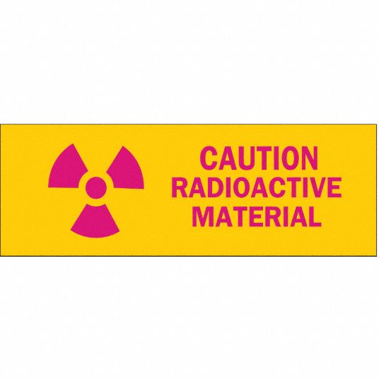 Polyester, Adhesive Sign Mounting, Caution Radiation Sign - 6FX61|88750 ...