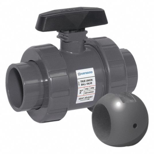 HAYWARD FLOW CONTROL Ball Valve, PVC, True Union, 1Piece, Pipe Size 2