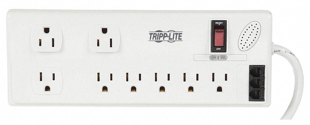 Datacom Surge Protector, 8 Outlet, White