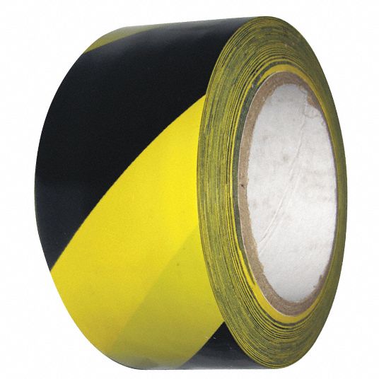 6 Rolls 2”Black And Yellow Warning Tape Conspicuity Sign Safety Floor Tape  6Mil