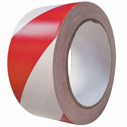 GRAINGER APPROVED Safety Warning Tape, Pattern Solid, Red, White, Width ...