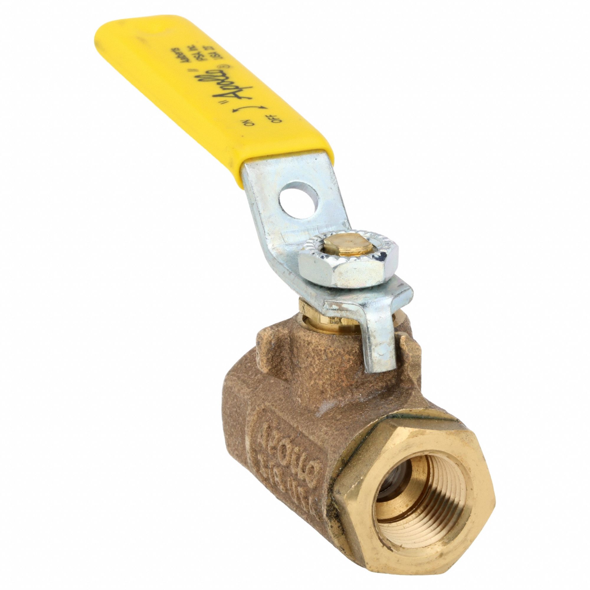 Manual Two-Way Ball Valve: 3/8 in, Bronze, Straight, FNPT x FNPT, 600 psi Max. Pressure (CWP)