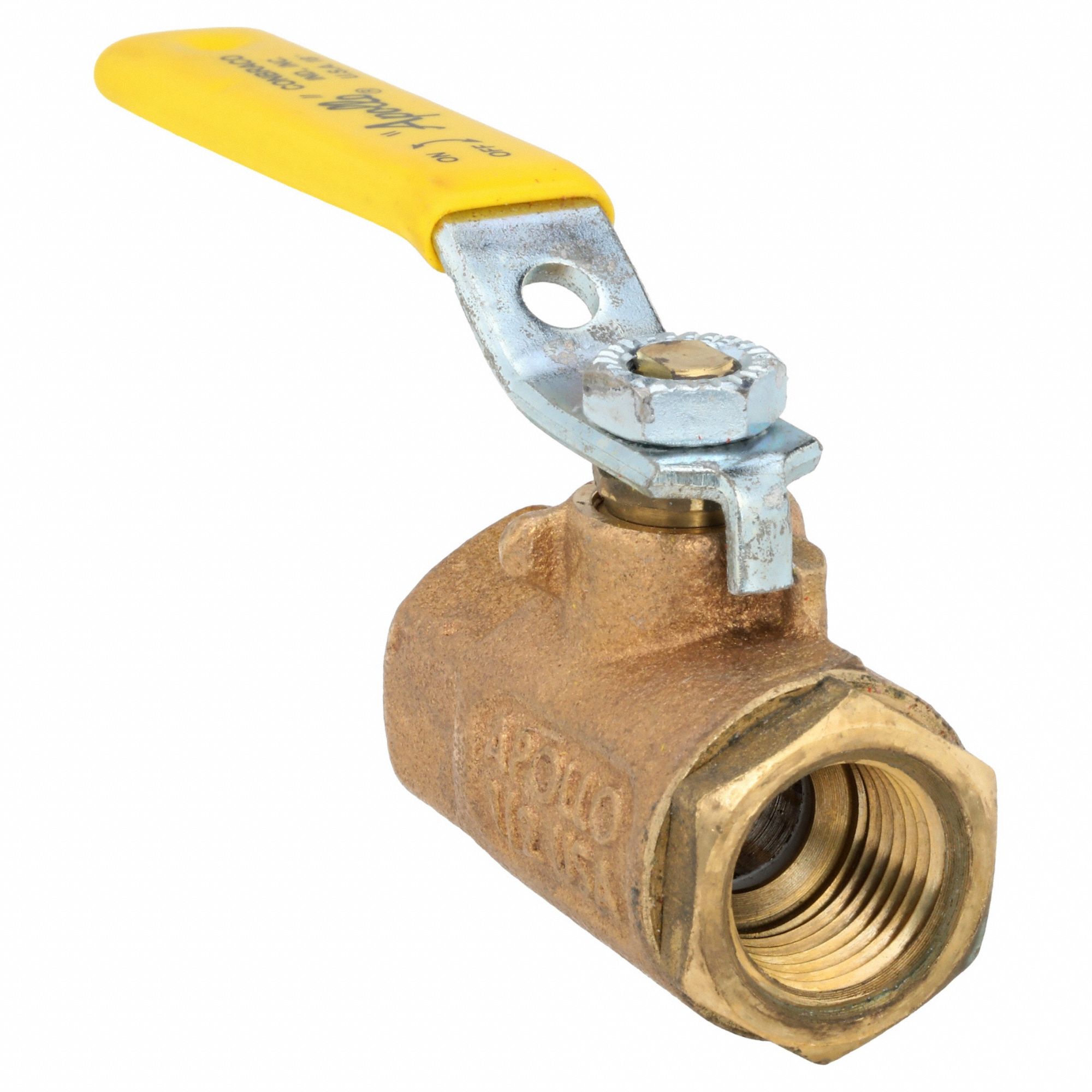 Manual Two-Way Ball Valve: 1/2 in, Bronze, Straight, FNPT x FNPT, 600 psi Max. Pressure (CWP)