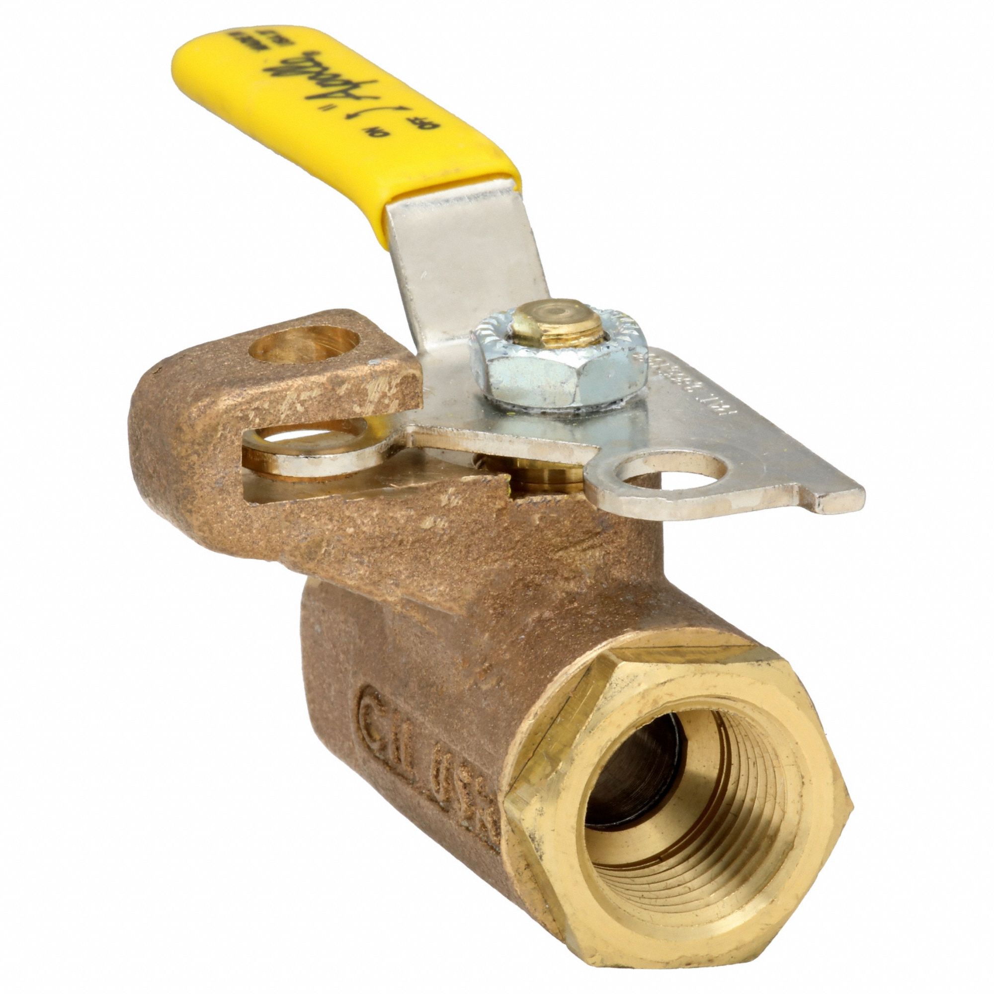 Manual Two-Way Ball Valve: 1/2 in, Bronze, Straight, FNPT x FNPT, 600 psi Max. Pressure (CWP)