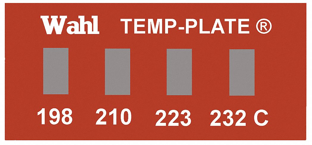 Non-Reversible Temp Indicator: Celsius, Non-Reversible, ±1% Accuracy, 4 Points, Kapton, 10 PK