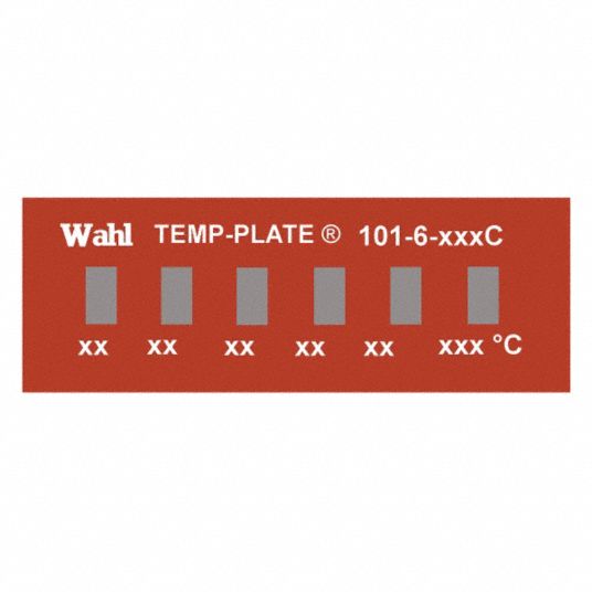 Non-Reversible Temp Indicator: Horizontal Strip, 6 Points, 10 Pack Qty, 10  PK