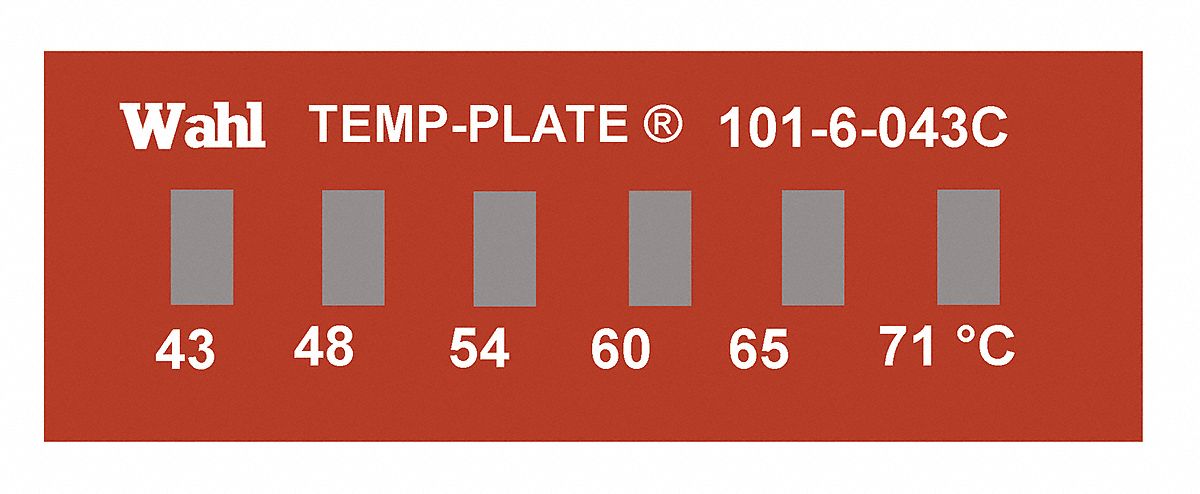 Non-Reversible Temp Indicator: Celsius, Non-Reversible, ±1% Accuracy, 6 Points, Mylar, 10 PK