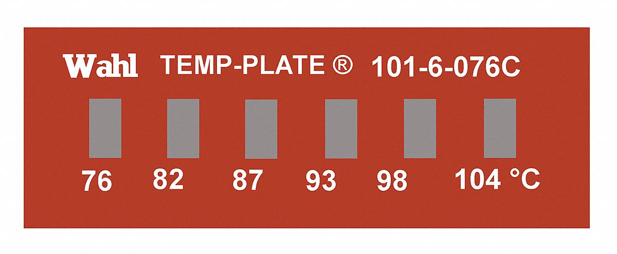 Non-Reversible Temp Indicator: Celsius, Non-Reversible, ±1% Accuracy, 6 Points, Mylar, 10 PK