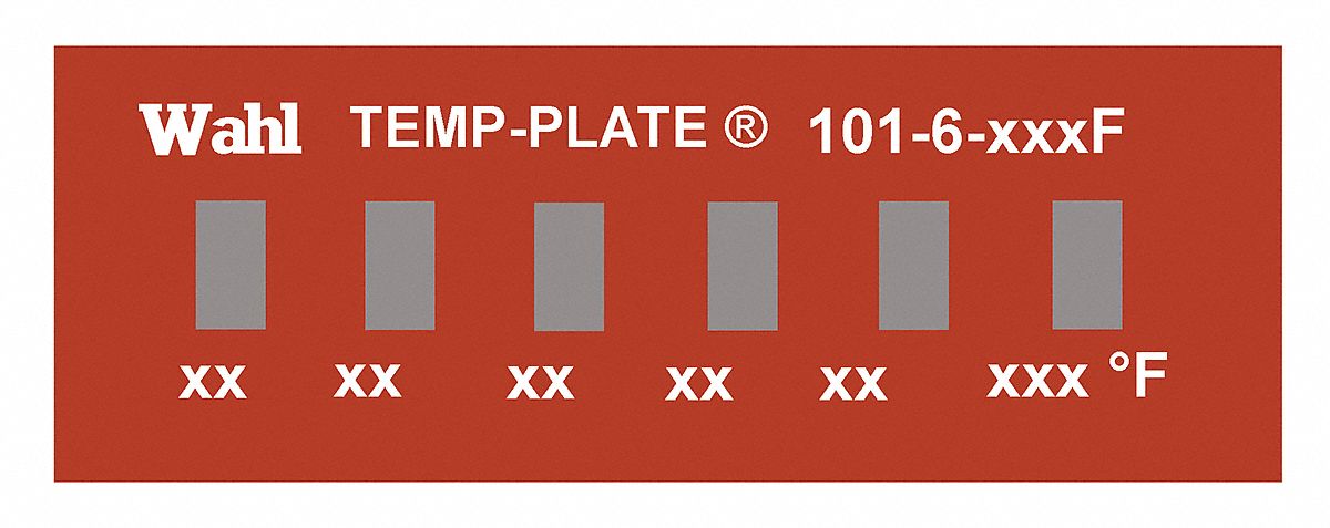 Horizontal Strip, 6 Points, Non-Reversible Temp Indicator - 6FYP4|101-6