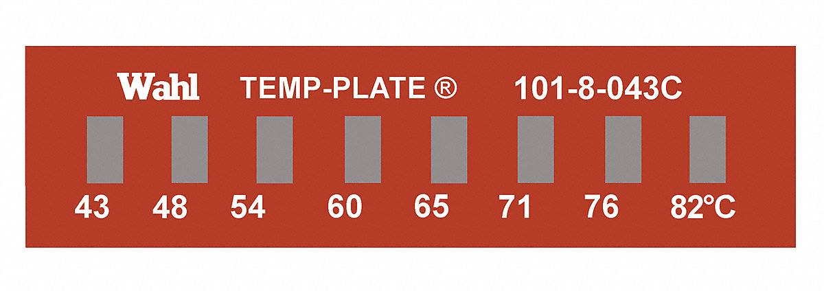 Non-Reversible Temp Indicator: Celsius, Non-Reversible, ±1% Accuracy, 8 Points, Mylar, 10 PK