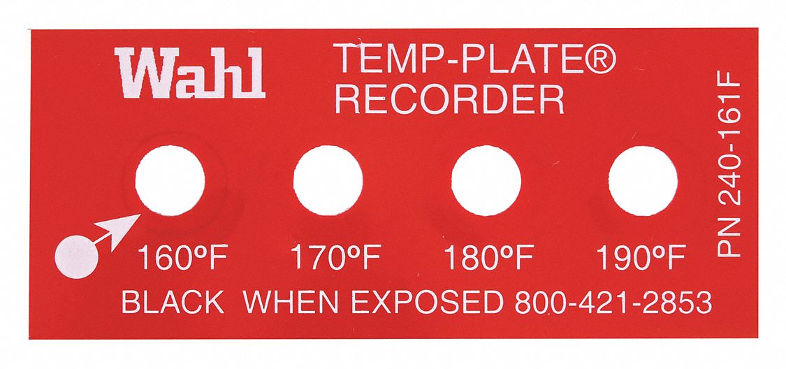 Non-Reversible Temp Indicator: Fahrenheit, Non-Reversible, ±1% Accuracy, 4 Points, Mylar, 10 PK