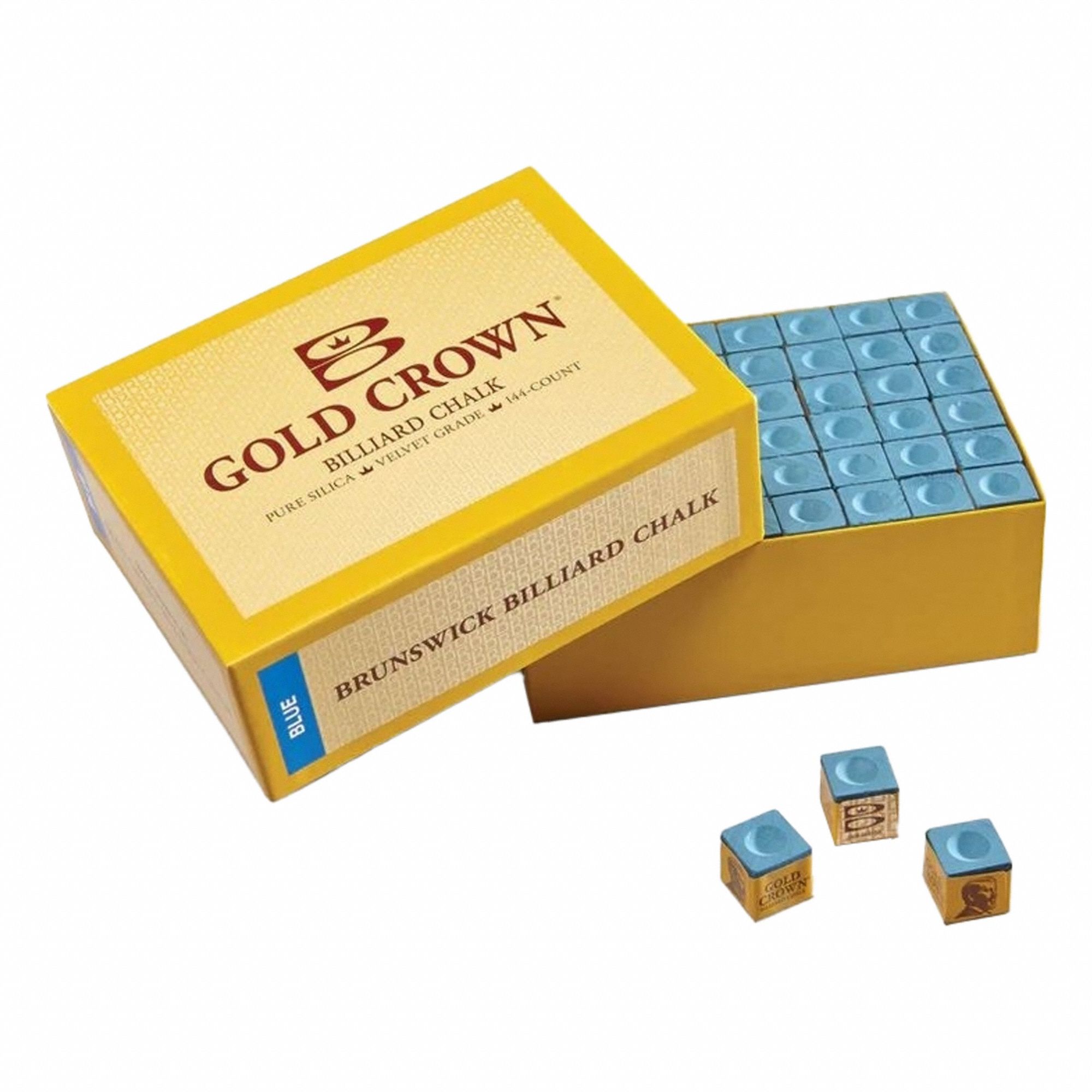 BRUNSWICK BILLIARDS, Blue, 6 in Overall Wd, Pool Chalk 6FZW0CHALKGC